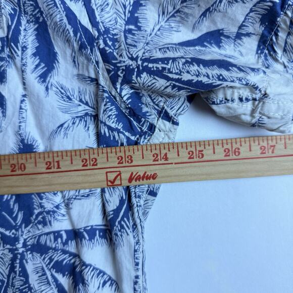 PX Clothing XXL 2XL Mitchell Blue Hawaiian palm Tree Button Up Shirt Cotton‎ J1 - Picture 6 of 7